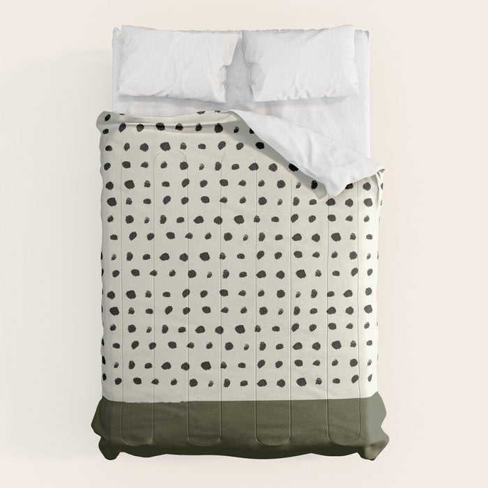 Olive Green x Stripes Comforter Gallery Image 1