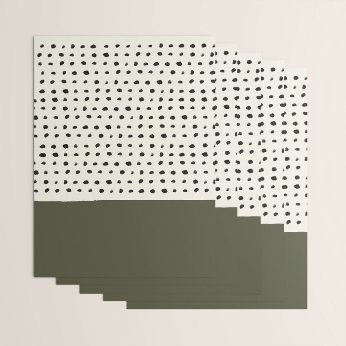 Olive Green x Stripes Wrapping Paper Gallery Image 3