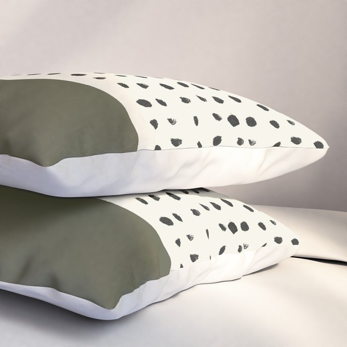 Olive Green x Stripes Pillow Sham Gallery Image 3