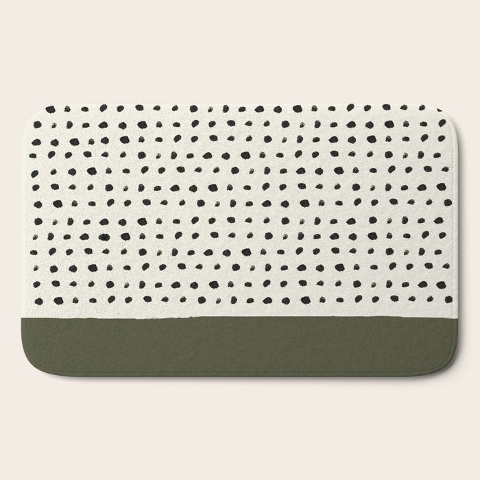 Olive Green x Stripes Bath Mat Gallery Image 2