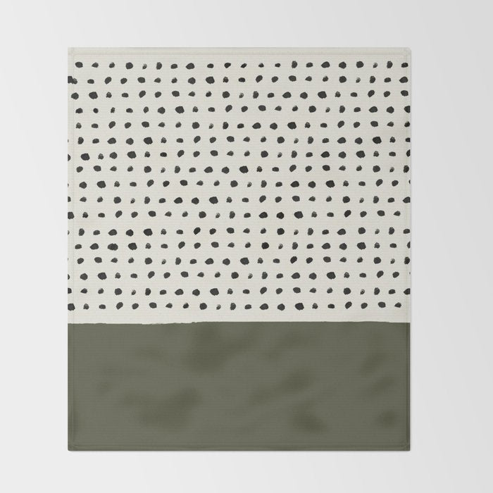 Olive Green x Stripes Throw Blanket Gallery Image 2