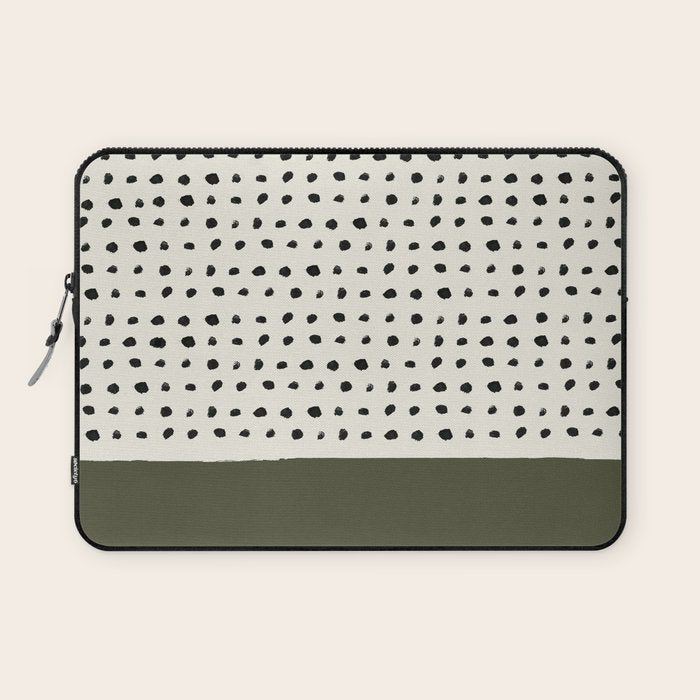 Olive Green x Stripes Laptop Sleeve Gallery Image 1