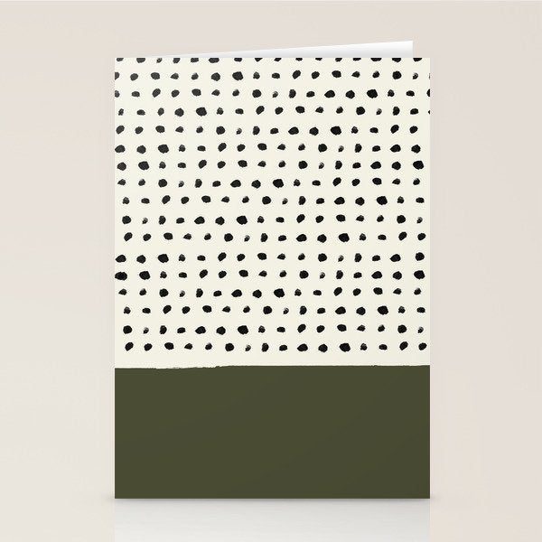 Olive Green x Stripes Stationery Card Gallery Image 2