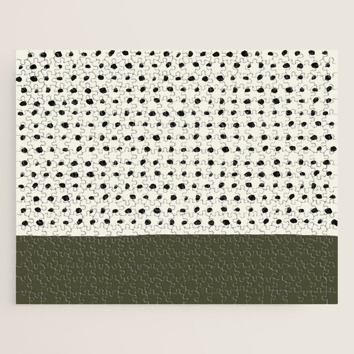 Olive Green x Stripes Jigsaw Puzzle Gallery Image 1