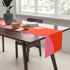 Bauhaus Mid Century Abstract Shapes red and pink Table Runner Gallery Image 2