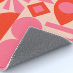 Bauhaus Mid Century Abstract Shapes red and pink Rug Gallery Image 4