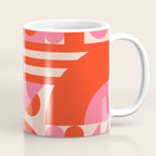 Bauhaus Mid Century Abstract Shapes red and pink Coffee Mug Gallery Image 1