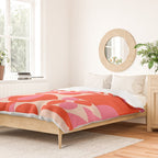 Bauhaus Mid Century Abstract Shapes red and pink Duvet Cover Gallery Image 2