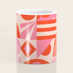 Bauhaus Mid Century Abstract Shapes red and pink Coffee Mug Gallery Image 4