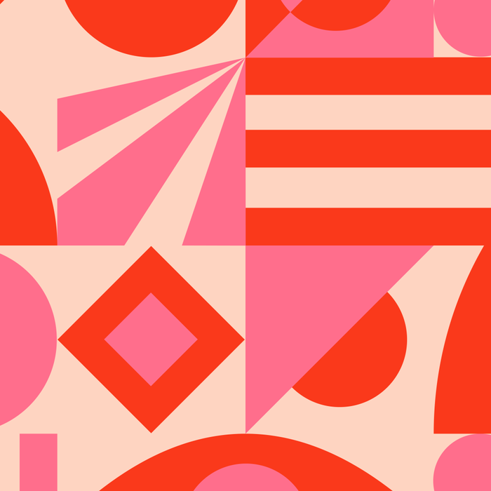 Bauhaus Mid Century Abstract Shapes red and pink Coffee Mug Gallery Image 2