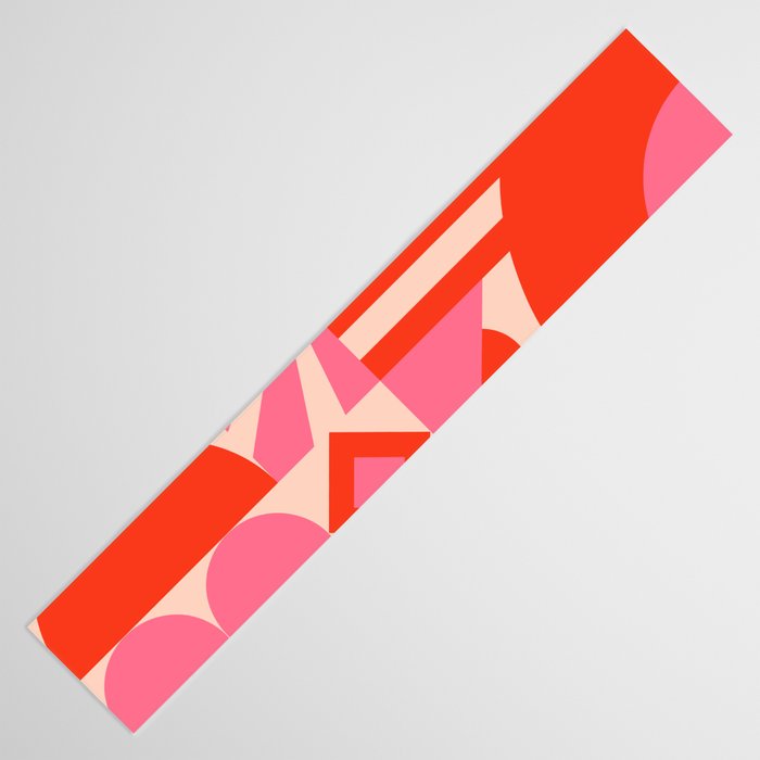Bauhaus Mid Century Abstract Shapes red and pink Table Runner Gallery Image 3