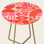 Bauhaus Mid Century Abstract Shapes red and pink Side Table Gallery Image 2