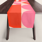 Bauhaus Mid Century Abstract Shapes red and pink Table Runner Gallery Image 1