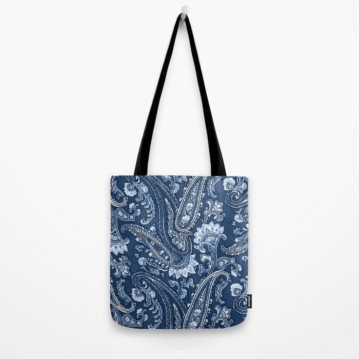 Blue indigo paisley Tote Bag Gallery Image 2
