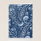 Blue indigo paisley Stationery Card Gallery Image 2