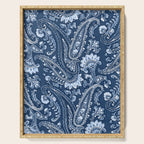 Blue indigo paisley Serving Tray Gallery Image 1