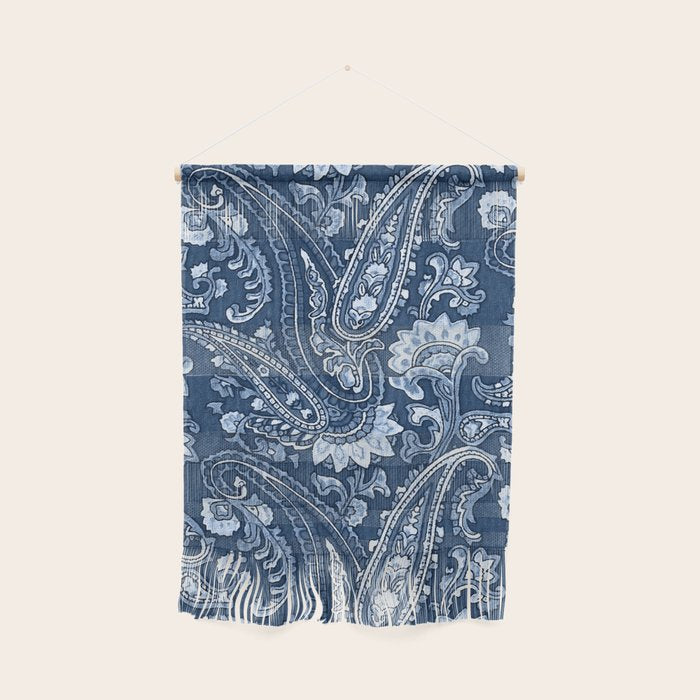 Blue indigo paisley Wall Hanging Gallery Image 1
