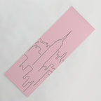 New York City Minimal Line Preppy Pink Yoga Mat Gallery Image 1