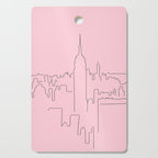 New York City Minimal Line Preppy Pink Cutting Board Gallery Image 1