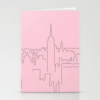New York City Minimal Line Preppy Pink Stationery Card Gallery Image 2