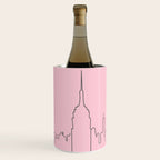 New York City Minimal Line Preppy Pink Wine Chiller Gallery Image 1