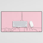 New York City Minimal Line Preppy Pink Desk Mat Gallery Image 1
