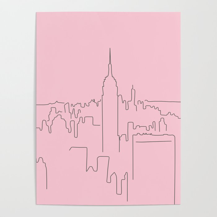 New York City Minimal Line Preppy Pink Poster Gallery Image 4