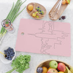 New York City Minimal Line Preppy Pink Cutting Board Gallery Image 2