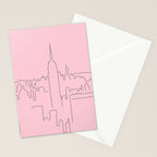 New York City Minimal Line Preppy Pink Stationery Card Gallery Image 2