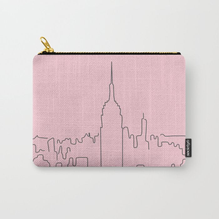 New York City Minimal Line Preppy Pink Carry All Pouch Gallery Image 1