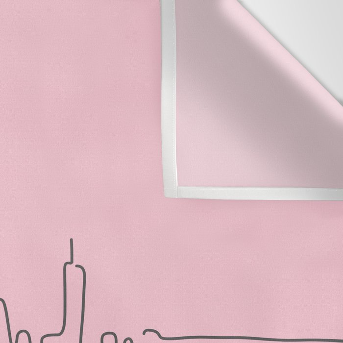 New York City Minimal Line Preppy Pink Wall Tapestry Gallery Image 3