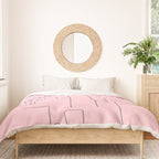 New York City Minimal Line Preppy Pink Duvet Cover Gallery Image 3
