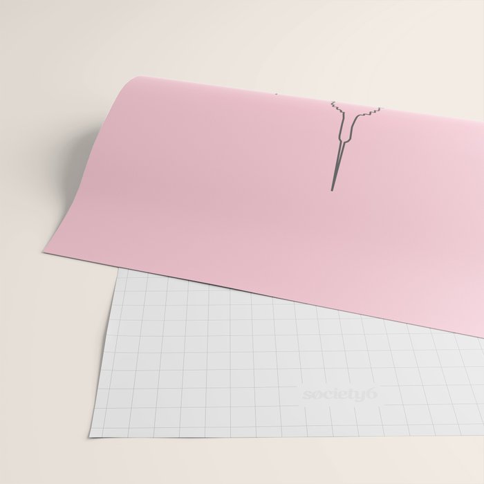 New York City Minimal Line Preppy Pink Wrapping Paper Gallery Image 2