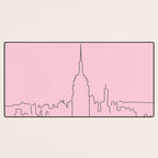 New York City Minimal Line Preppy Pink Desk Mat Gallery Image 3