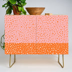 Pink & Orange Painted Smudge Dots Cute Minimal Color Block Credenza Gallery Image 1