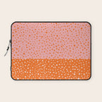 Pink & Orange Painted Smudge Dots Cute Minimal Color Block Laptop Sleeve Gallery Image 1