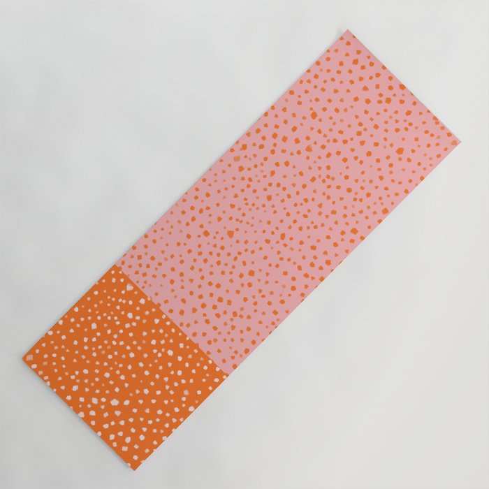 Pink & Orange Painted Smudge Dots Cute Minimal Color Block Yoga Mat Gallery Image 1