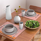 Pink & Orange Painted Smudge Dots Cute Minimal Color Block Placemat Gallery Image 2