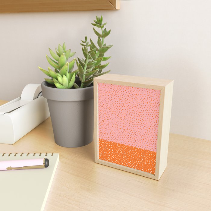 Pink & Orange Painted Smudge Dots Cute Minimal Color Block Mini Art Print Gallery Image 2