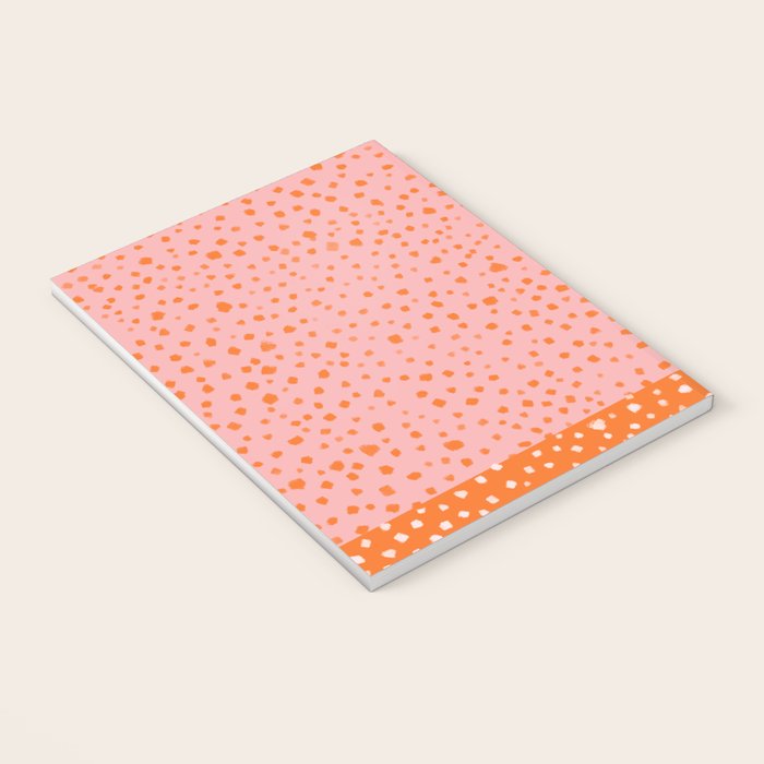 Pink & Orange Painted Smudge Dots Cute Minimal Color Block Notebook Gallery Image 3