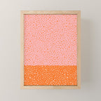 Pink & Orange Painted Smudge Dots Cute Minimal Color Block Mini Art Print Gallery Image 1