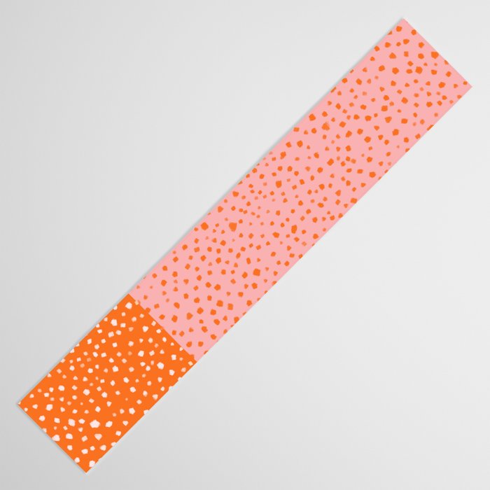 Pink & Orange Painted Smudge Dots Cute Minimal Color Block Table Runner Gallery Image 3