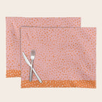 Pink & Orange Painted Smudge Dots Cute Minimal Color Block Placemat Gallery Image 1