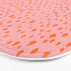 Pink & Orange Painted Smudge Dots Cute Minimal Color Block Bath Mat Gallery Image 3