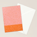 Pink & Orange Painted Smudge Dots Cute Minimal Color Block Stationery Card Gallery Image 2