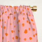 Pink & Orange Painted Smudge Dots Cute Minimal Color Block Window Curtain Gallery Image 2