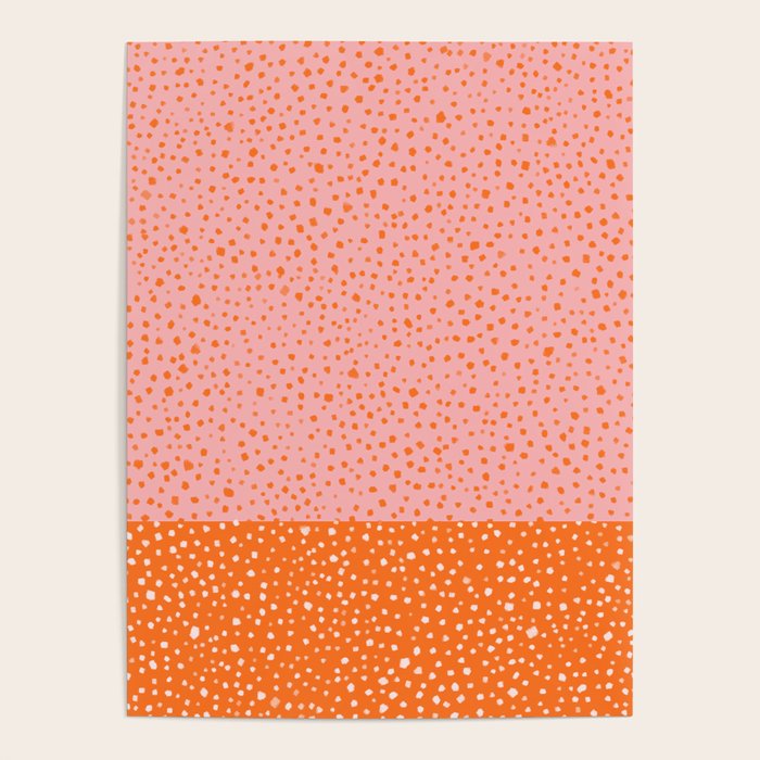 Pink & Orange Painted Smudge Dots Cute Minimal Color Block Poster Gallery Image 4