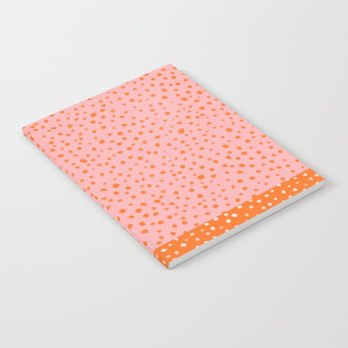 Pink & Orange Painted Smudge Dots Cute Minimal Color Block Notebook Gallery Image 1