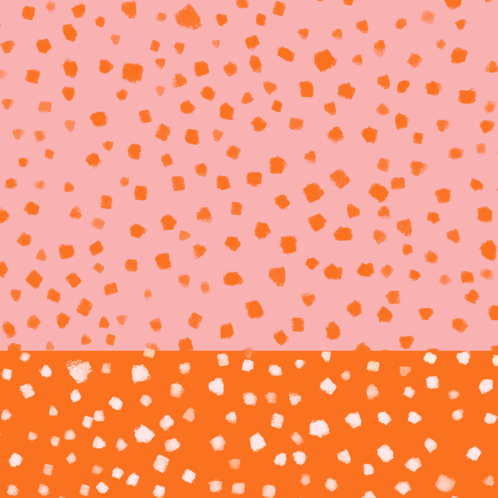 Pink & Orange Painted Smudge Dots Cute Minimal Color Block Coffee Mug Gallery Image 2