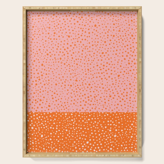 Pink & Orange Painted Smudge Dots Cute Minimal Color Block Serving Tray Gallery Image 1